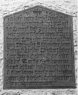 Vorschau: K - 62 Pfarrkirche, Schrifttafel 1609