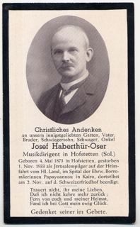 Vorschau: N - 52 A, Totenbildchen Josef Haberthür-Oser