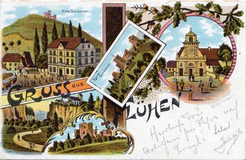 Vorschau: B - 153, Mehrbildpostkate Flüh 1901
