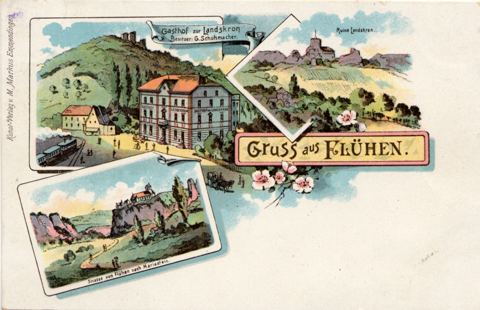 Vorschau: B - 150, Litho Flüh, Mehrbildpostkarte 1898