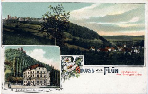 Vorschau: B - 156, Flüh mit Rest. Landskron, ca. 1900